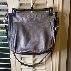 Coach Graphite Metallic Large Crossbody
